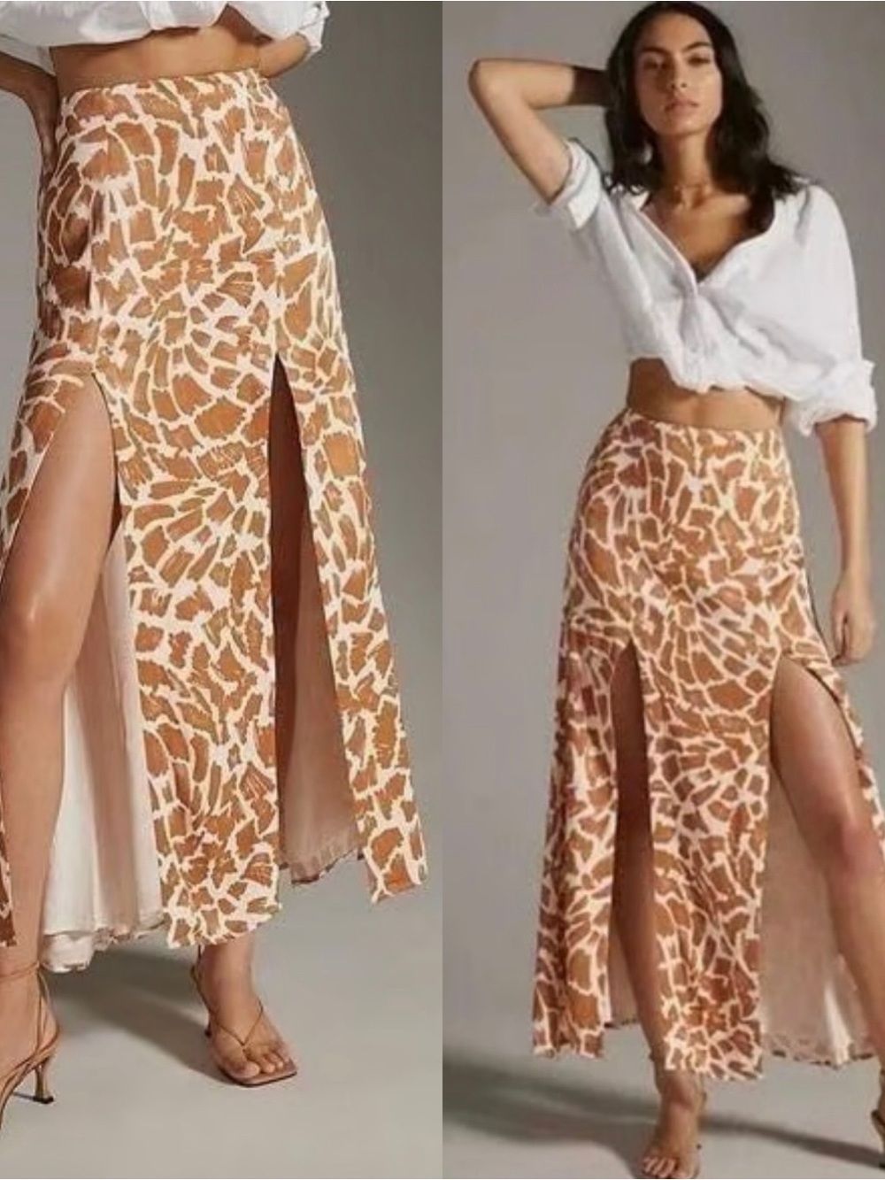 Anthropologie Maeve Printed High Slit Maxi Skirt Size 4